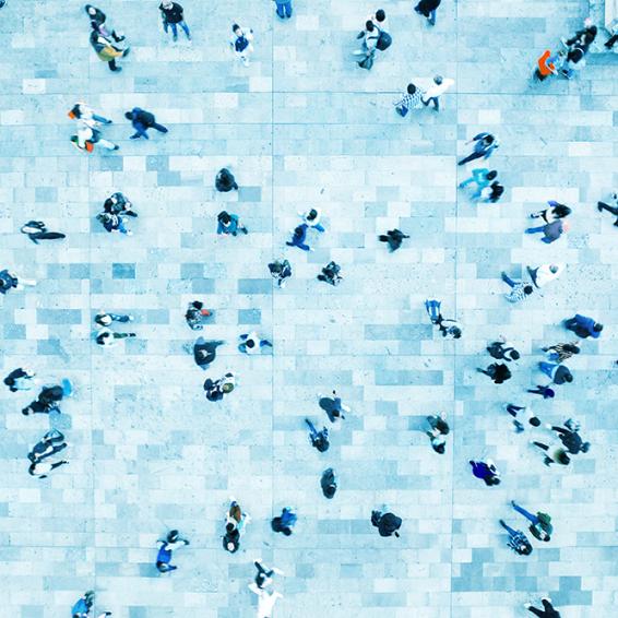 Crowd from top view